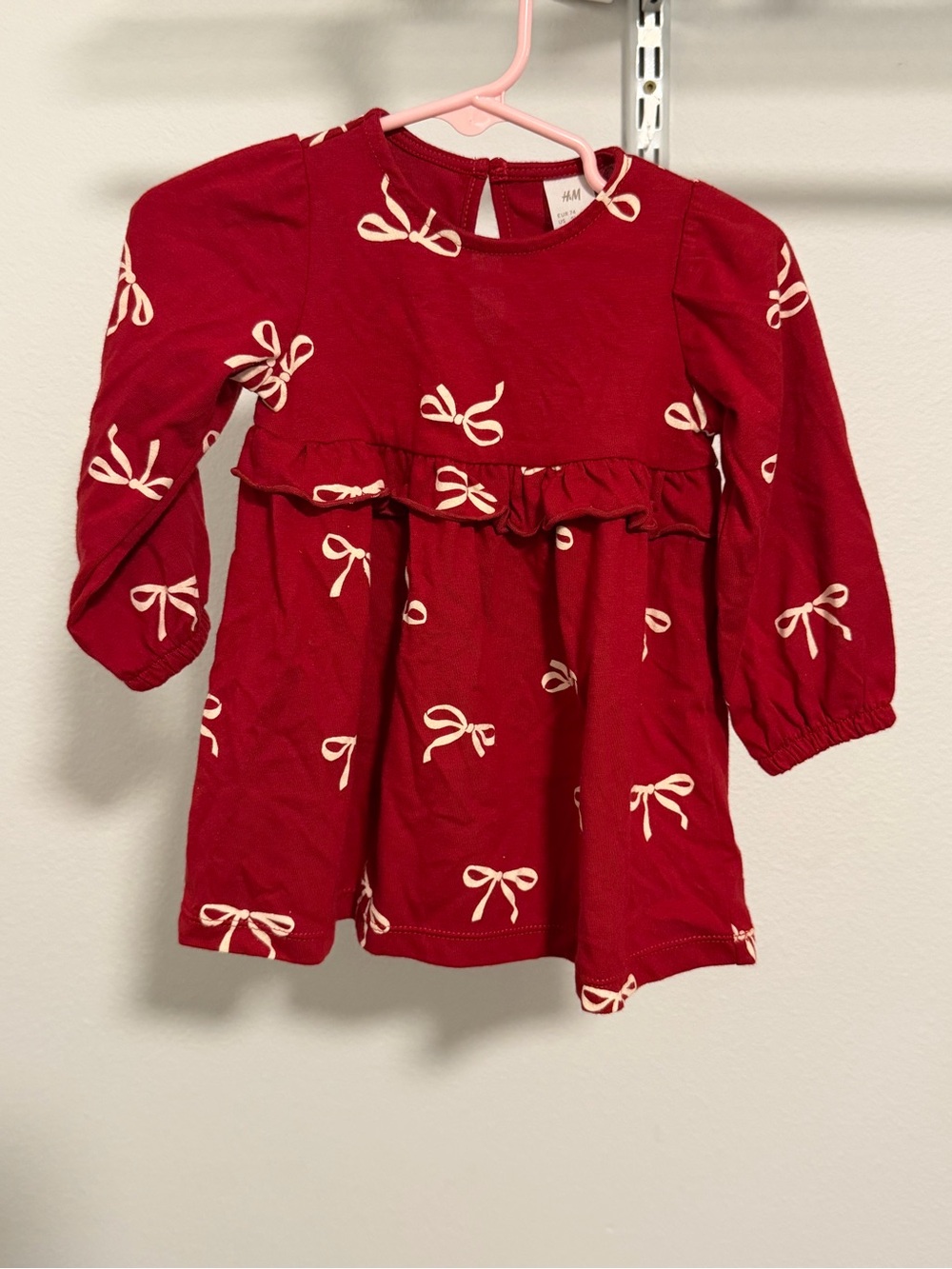 H&M Red Dress with Cream Bow Motif